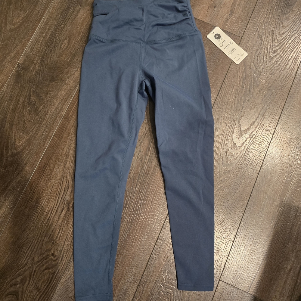 High-Waisted Blue Leggings 7/8 Small Nwt